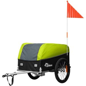 SAMAX fietskar-fietsaanhanger-bagagekar- belastbaar tot 40 kg-inhoud 120 liter in groen/grijs - Grey Edition