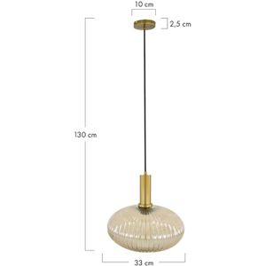 DKNC - Hanglamp Elche - Glas - 30x30x28cm - Geel
