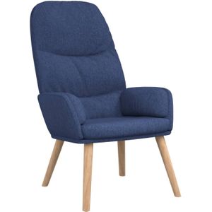 The Living Store Fauteuil Relax - Blauw - 70 x 77 x 98 cm - Dik Gevoerd - Metaal