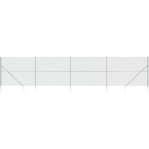 vidaXL Gaashek met grondankers 2x10 m zilverkleurig