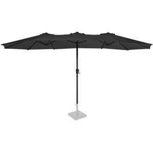 VONROC Premium Parasol Iseo - 460x270cm – Dubbele parasol – Duurzaam - UV werend doek - Antraciet/Zwart – Incl. bescherm