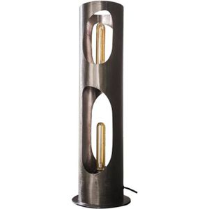 Giga Meubel - Vloerlamp Cilinder - Zwart Metaal - 20x20x65cm