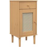 vidaXL Dressoir SENJA rattan-look 80x35x80 cm massief grenenhout bruin