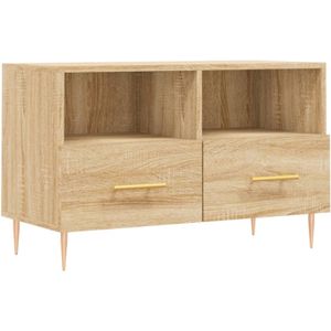 The Living Store Tv-meubel 80x36x50 cm bewerkt hout sonoma eiken - Kast