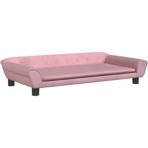 vidaXL Kinderbank 100x50x26 cm fluweel roze