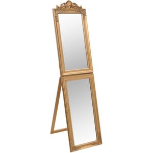 The Living Store Vrijstaande Spiegel - Barok - Inklapbaar - Stevig houten frame - Heldere weerspiegeling - Unieke