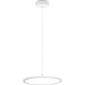 LED Hanglamp - Hangverlichting - Trion Trula - 29W - Natuurlijk Wit 4000K - Dimbaar - Rond - Mat Wit - Aluminium