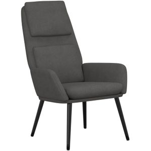 The Living Store Fauteuil - Relaxstoel - Donkergrijs - 70 x 77 x 98 cm - Schuim vulling