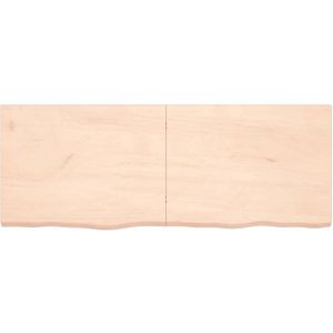 The Living Store Wandplank Rustieke Stijl - 160 x 60 x 4 cm - Massief Eikenhout - Onbehandeld - Draagvermogen 38.4 kg