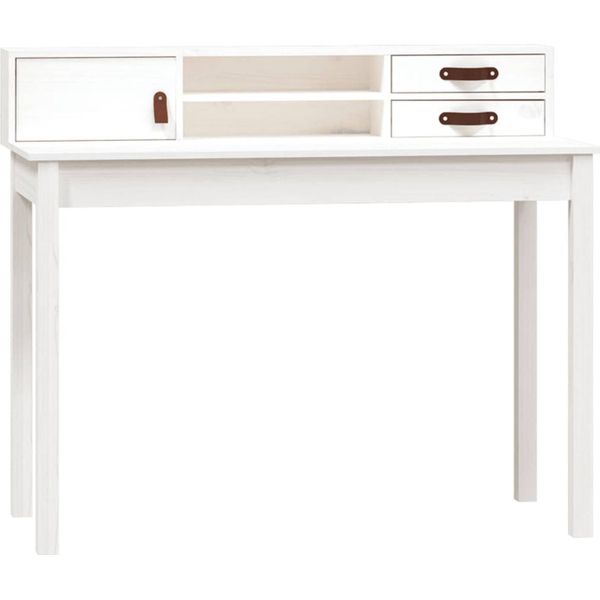 Ikea - hemnes bureau met opbouwdeel - 155x137 cm - wit gebeitst - meubels  outlet | | beslist.nl