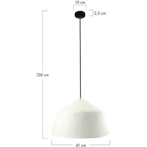 DKNC - Hanglamp Valerie - Papier mache - 41x41x28cm - Wit