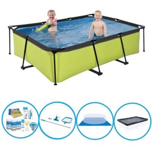 EXIT Zwembad Lime - Frame Pool 220x150x60 cm - Zwembadpakket