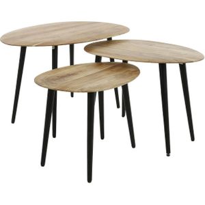 Giga Meubel - Salontafel Organisch - Naturel Acaciahout - Set Van 3