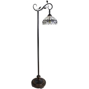 LumiLamp Tiffany Vloerlamp 152 cm Bruin Wit Glas Staande Lamp Bruin Staande Lamp