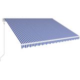 vidaXL-Luifel-automatisch-uittrekbaar-450x300-cm-blauw-en-wit