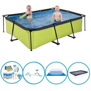 EXIT Zwembad Lime - Frame Pool 220x150x60 cm - Compleet zwembadpakket