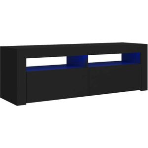 The Living Store Tv-meubel met LED-verlichting 120x35x40 cm zwart - Kast