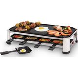 Fritel RG 2170 - Raclette grill - met bakplaat voor dubbel gebruik - grilloppervlak (LxB) 49,5x27cm - 2 tot 8 Personen