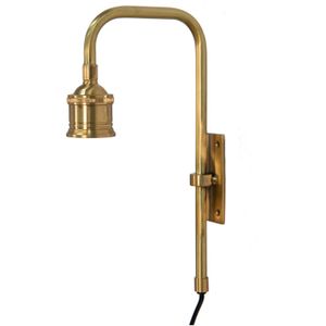 HAES DECO - Wandlamp - Industrial - Stijlvolle Lamp, 7x15x32 cm - Goudkleurig Metaal - Muurlamp, Sfeerlamp