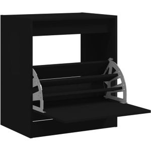 vidaXL Schoenenkast 60x42x69 cm bewerkt hout zwart