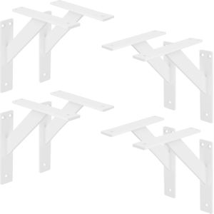 ML-Design 8 stuks plankdrager 180x180 mm, wit, aluminium, zwevende plankdrager, plankdrager, wanddrager voor