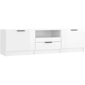 The Living Store TV-meubel - Trendy - Tv-meubel - Afmetingen- 140 x 35 x 40 cm - Kleur- Hoogglans wit