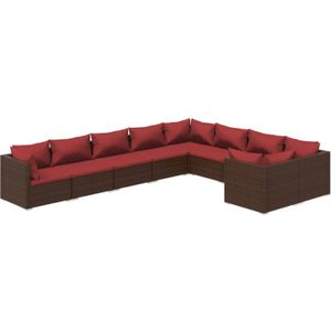 The Living Store - Poly rattan loungeset - Bruin - 70 x 70 x 60.5 cm - Weer- en waterbestendig