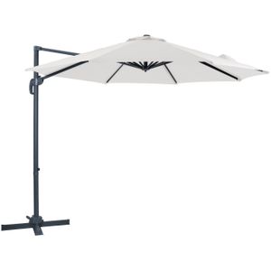 AXI Marisol Zweefparasol Rond Ø 300 cm in Antraciet / Beige Ronde Parasol voor tuin met Aluminium Frame