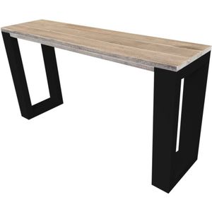 Wood4you - Side table enkel steigerhout - - Zwart - Eettafels 180 cm - Bijzettafel