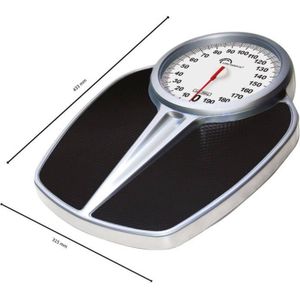 Mechanische personenweegschaal LITTLE BALANCE 8182 PRO M 200 - 200 kg / 1 kg - Groot scherm - Professioneel - Zwart & Chroom