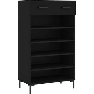 The Living Store Schoenenkast - 60 x 35 x 105 cm - Bewerkt hout en ijzer