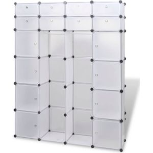 The Living Store Modulaire Kast Kunststof - 37 x 146 x 180.5 cm - Wit