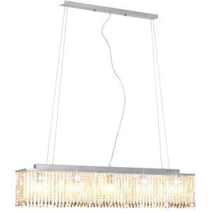 vidaXL Plafondlamp met kristallen kralen 104 cm zilverkleurig