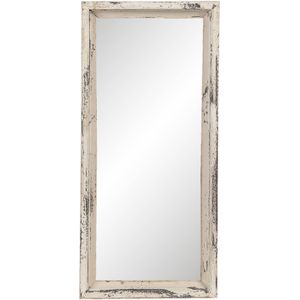 HAES DECO - Rechthoekige Spiegel - Beige - 26x4x57 cm - Hout / Glas - Wandspiegel, Spiegel Rechthoek
