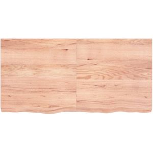 The Living Store Wandplank - Eikenhout - 120 x 60 x 6 cm - Lichtbruin - Draagvermogen 28.8 kg