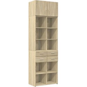 vidaXL Opbergkast 70x42,5x225 cm bewerkt hout sonoma eikenkleurig