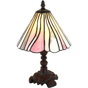 Clayre & Eef Roze Tafellamp Tiffany Ø 20*34 cm E14/max 1*25W 5LL-6193