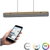 EGLO connect.z Kokomo-Z Hanglamp - 99 cm - Zwart/Bruin/Wit - Instelbaar RGB & wit licht - Dimbaar - Zigbee