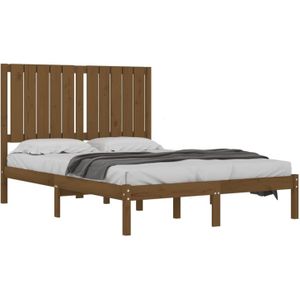 vidaXL Bedframe massief grenenhout honingbruin 120x200 cm