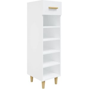 The Living Store Schoenenkast - Wit - 30 x 35 x 105 cm - Ruimtebesparend ontwerp