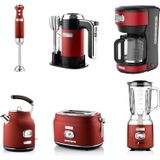 Westinghouse - Retro - Handmixer - Staafmixer +Blender+Waterkoker+Broodrooster 2 Sleuven+Koffiezetapparaat - Rood