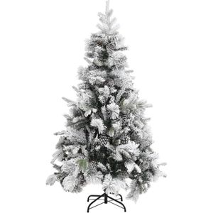The Living Store Kerstboom Scharnierend - PVC/PE - 195 cm - Groen/Wit