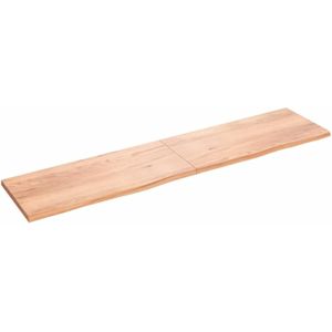 vidaXL-Wandschap-220x50x(2-4)cm-behandeld-massief-eikenhout-lichtbruin