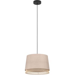 EGLO Tabley Hanglamp - E27 - Ø 38 cm - Natuur/Bruin/Zwart - Textiel