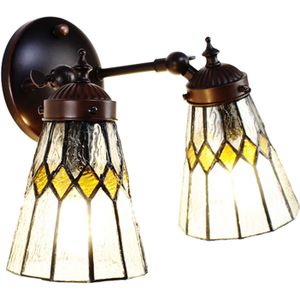 HAES DECO - Wandlamp Tiffany Transparant 30x23x23 cm E14/max 2x40W