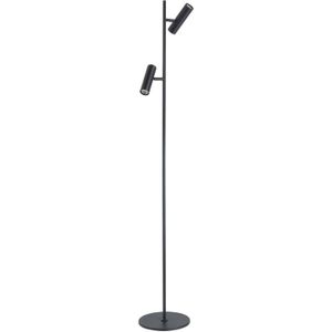 Highlight - Vloerlamp Trend 2 lichts H 141 cm incl mini GU10 zwart