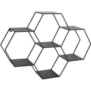LOFT42 Hexagon Wandrek Zeshoekig - Zwart - 57x80x20