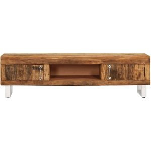 The Living Store TV-meubel Retro - Hout - 140x30x40 cm - Massief gerecycled hout - 2 deuren - The Living Store