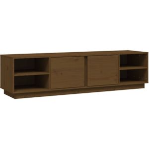 VidaXL Tv-meubel 156x40x40 cm Massief Grenenhout Honingbruin