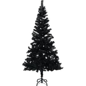The Living Store Kunstkerstboom - Kerstboom - Kerstversiering - 240 cm - Kleur- Zwart - Materiaal- PVC - Hoogte- 240 cm